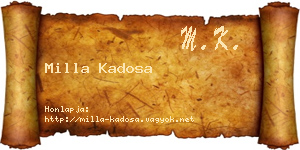 Milla Kadosa névjegykártya